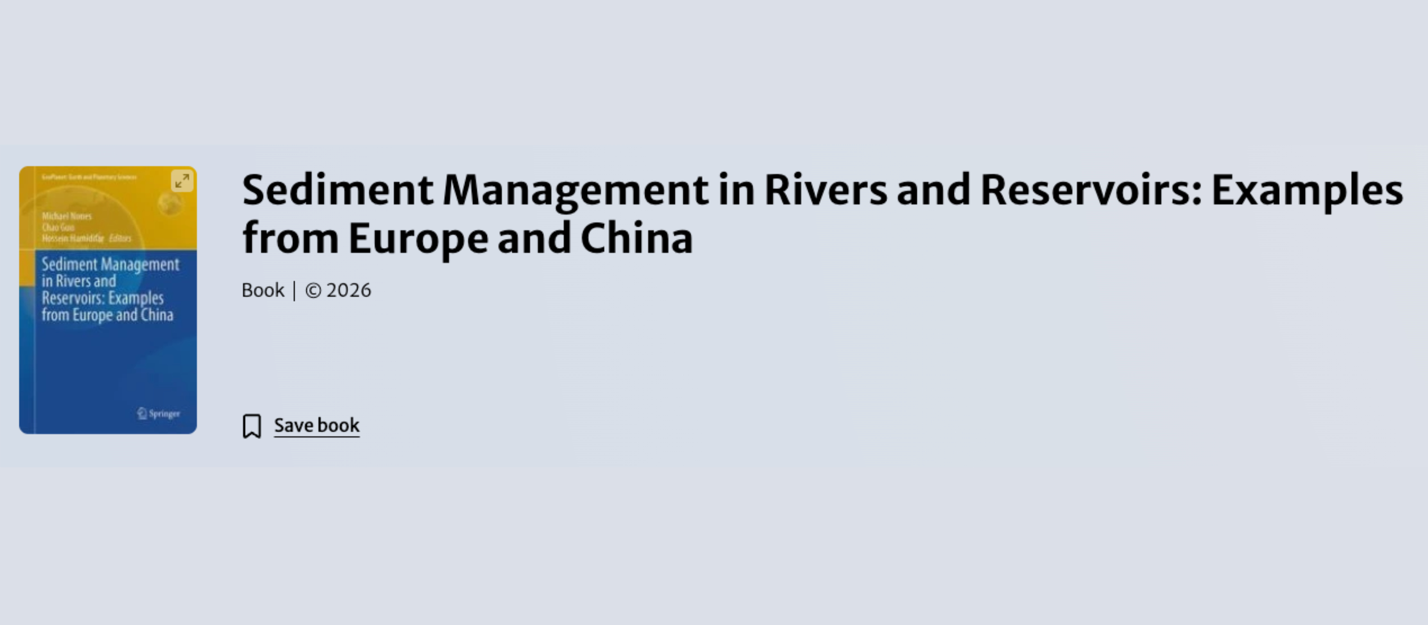 Objavljena knjiga „Sediment Management in Rivers and Reservoirs: Examples from Europe and China“