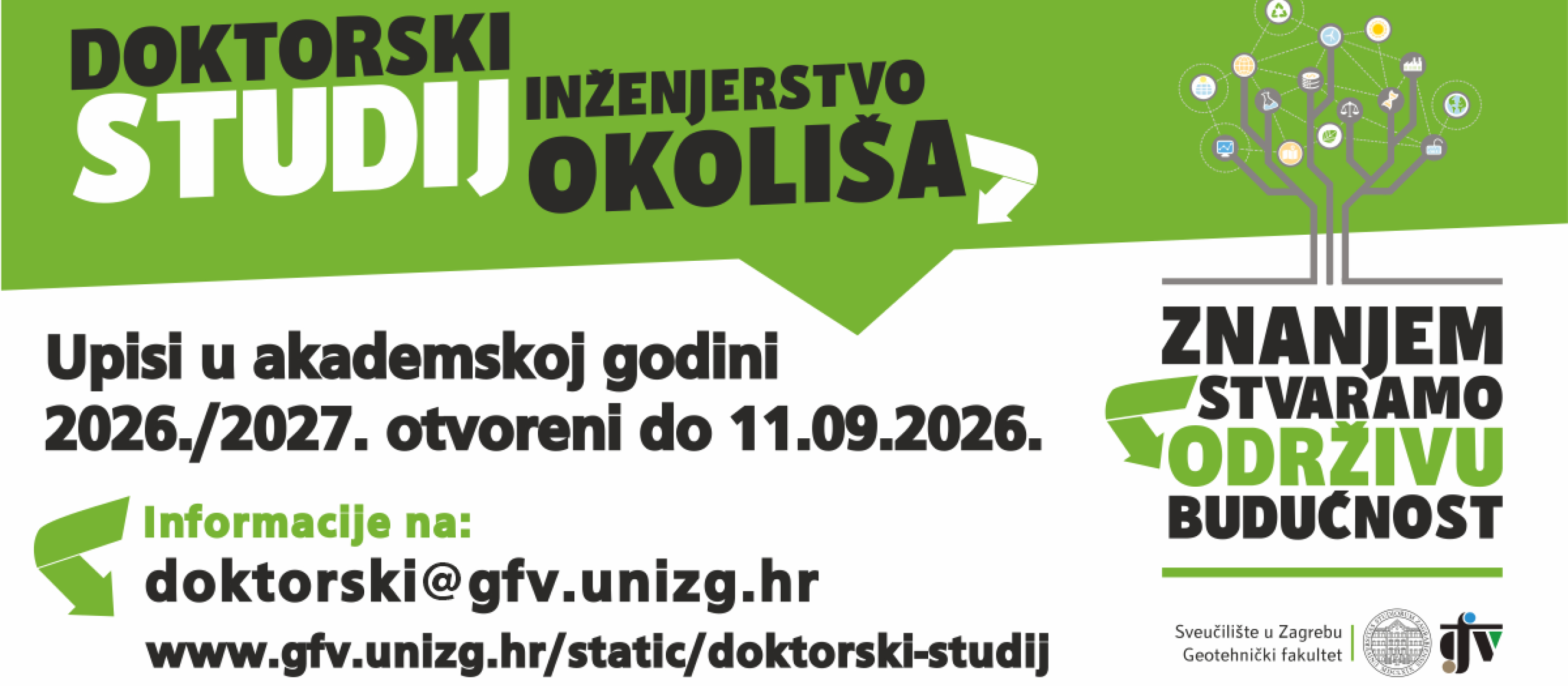 Natječaj za upis na poslijediplomski sveučilišni (doktorski) studij Inženjerstvo okoliša